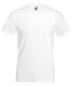 �������� ������� Fruit of the loom V-NECK T White ( ����� , ������ L , 100 % ������, ��������� 160 �/�2 )