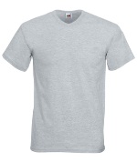 �������� ������� Fruit of the loom V-NECK T Heather Grey ( ����-������� , ������ L , 97% ������, 3% ���������, ��������� 165 �/�2 )
