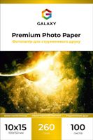 Односторонняя шелк-полуглянец фотобумага Galaxy для струйной печати, 10 x 15, 260 г/м2, 100 листов