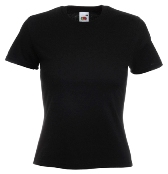 �������� ������� Fruit of the loom LADY-FIT Valueweight T Black ( ������ , ������ L , 100 % ������, ��������� 165 �/�2 )