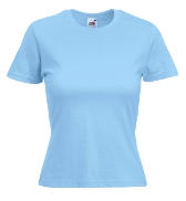 �������� ������� Fruit of the loom LADY-FIT Valueweight T Sky Blue ( ������� ������� , ������ L , 100 % ������, ��������� 165 �/�2 )