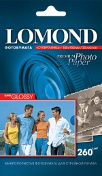Lomond �������������� ( Super Glossy ) ������������� ���������� ��� �������� ������, 10x15, 260 �/�2, 20 ������