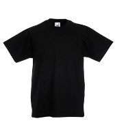 �������� ������� Fruit of the loom Valueweight T black ( ������ , ������ 12-13 ���� , 100 % ������, ��������� 165 �/�2 )   