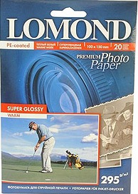 Lomond �������������� ( Super Glossy ) ������������� ���������� ��� �������� ������, 10x15, 295 �/�2, 20 ������