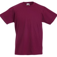Футболка детская Fruit of the loom Valueweight T Burgundy ( винно-бордовый, размер 14-15 года , 100 % хлопок, плотность 165 г/м2 )
