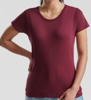 Футболка женская Fruit of the loom LADY-FIT Valueweight T burgundy ( бордовый, размер L , 100 % хлопок, плотность 165 г/м2 )
