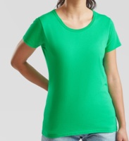 Футболка женская Fruit of the loom LADY-FIT Valueweight T kelly green ( ярко-зеленая, размер XS , 100 % хлопок, плотность 165 г/м2 )
