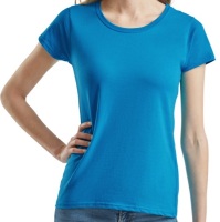 Футболка женская Fruit of the loom LADY-FIT Valueweight T Azure Blue ( лазурный синий, размер L , 100 % хлопок, плотность 165 г/м2 )