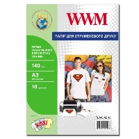 Cтруйный термотрансфер WWM для светлых тканей ( формат А3 , 140 г/м2, 10 листов )